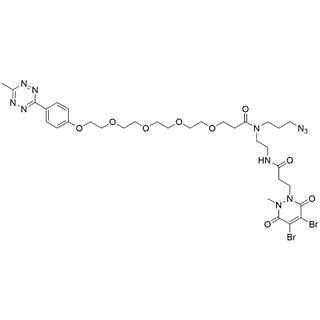 N-(3-azidopropyl)-N-(2-(3-(4,5-dibromo-2-methyl-3,6-dioxo-3,6-dihydropyridazin-1(2H)-yl)propanamido)ethyl)-1-(4-(6-methyl-1,2,4,5-tetrazin-3-yl)phenoxy)-3,6,9,12-tetraoxapentadecan-15-amide
