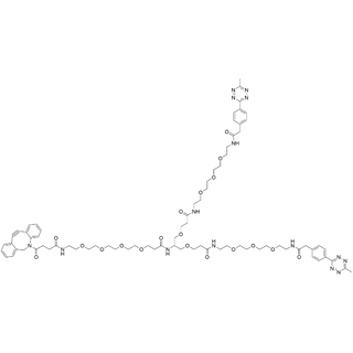 2-(DBCO-PEG4-amido)-1,3-bis(Me-tetrazine-Bn-amido-PEG3-carboxylethoxy)propane