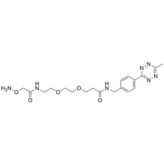 3-(2-(2-(2-(aminooxy)acetamido)ethoxy)ethoxy)-N-(4-(6-methyl-1,2,4,5-tetrazin-3-yl)benzyl)propanamide