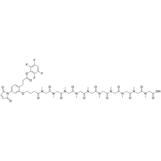 4-(5-(2,5-dioxo-2,5-dihydro-1H-pyrrol-1-yl)-2-(3-oxo-3-(2,3,5,6-tetrafluorophenoxy)propyl)phenoxy)butanamide-pSar10-OH
