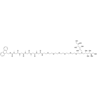 Fmoc-pSar5-PEG6-(1,1'-iminobis(1-deoxy)-Glucitol)