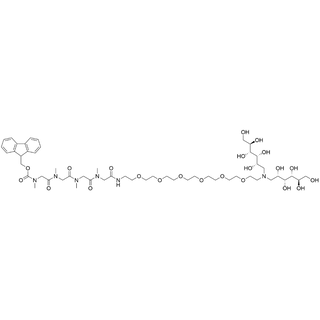 Fmoc-pSar4-PEG6-(1,1'-iminobis(1-deoxy)-Glucitol)