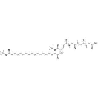 (18-(tert-butoxy)-18-oxooctadecanoyl)-Glu(pSar3-OH)-Ot0Bu