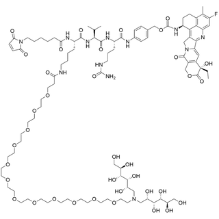 MC-Lys(1,1'-iminobis(1-deoxy)-Glucitol-PEG12)-Val-Cit-PAB-Exatecan (PB038)