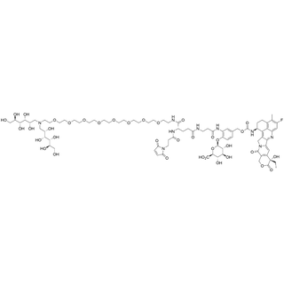 MP-Glu(beta-Ala-(Glucuronide linker-2)-Exatecan)-(PEG8-(1,1'-iminobis(1-deoxy)-Glucitol))