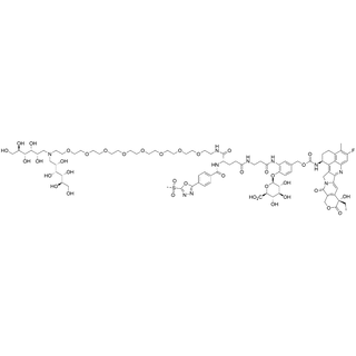 SO-Glu(beta-Ala-(Glucuronide linker-2)-Exatecan)-(PEG8-(1,1'-iminobis(1-deoxy)-Glucitol))