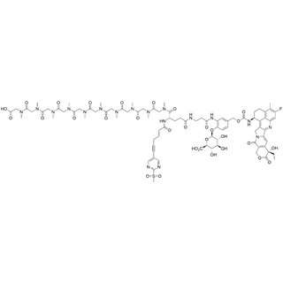 SP-Glu(4-(CH2O-carbamate-Exatecan)-2-(beta-Ala-NH)-Ph-a-D-Manp)-(pSar10-OH)