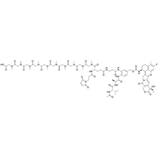 Ac-Val-Ala-PAB-(3-(MP-Glu(beta-Ala-NH)-(pSar10-OH))-Exatecan