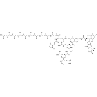 Ac-Glu-Glu-Val-Cit-PAB-(3-(MP-Glu(beta-Ala-NH)-(pSar10-OH))-Exatecan