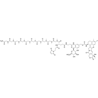 MP-Glu(beta-Ala-(Glucuronide linker-2)-Exatecan)-(pSar10-NH2)