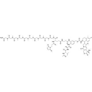 Ac-Val-Ala-PAB-(3-(MP-Glu(beta-Ala-NH)-(pSar10-NH2))-Exatecan