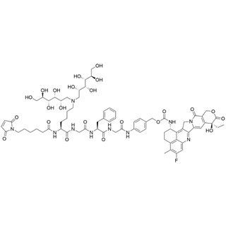 MC-Lys(1,1'-iminobis(1-deoxy)-Glucitol)-Gly-Phe-Gly-PAB-carbamate-Exatecan