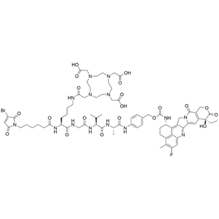 MBM-C6-Lys(DOTA)-Gly-Val-Ala-PAB-carbamate-Exatecan