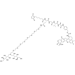 MC-Glu(1,1'-iminobis(1-deoxy)-Glucitol-PEG8)-Gly-Val-Ala-PAB-carbamate-Exatecan