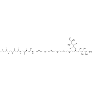 pSar5-PEG6-bis(1,1'-iminobis(1-deoxy)-glucitol)