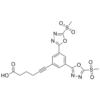 6-(3,5-bis(5-(methylsulfonyl)-1,3,4-oxadiazol-2-yl)phenyl)hex-5-ynoic acid