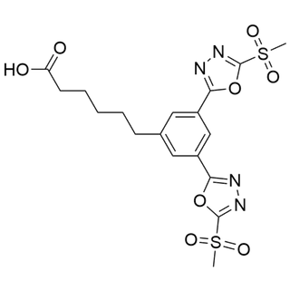 6-(3,5-bis(5-(methylsulfonyl)-1,3,4-oxadiazol-2-yl)phenyl)hexanoic acid