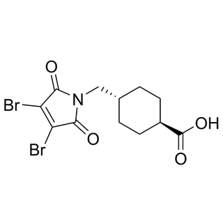 (1r,4r)-4-((3,4-dibromo-2,5-dioxo-2,5-dihydro-1H-pyrrol-1-yl)methyl)cyclohexane-1-carboxylic acid