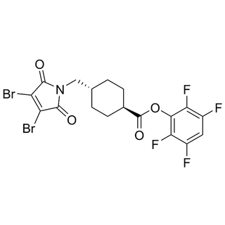 2,3,5,6-tetrafluorophenyl (1r,4r)-4-((3,4-dibromo-2,5-dioxo-2,5-dihydro-1H-pyrrol-1-yl)methyl)cyclohexane-1-carboxylate