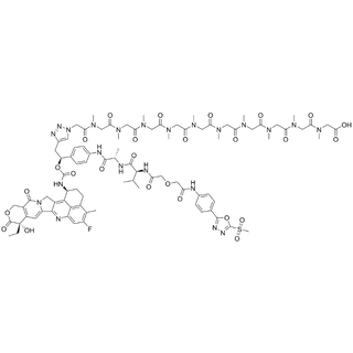 PODS-DGA-Val-Ala-(PAB-alpha-S-triazole-pSar10)-Extecan