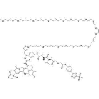 PODS-DGA-Val-Ala-(PAB-alpha-S-triazole-m-PEG24)-Extecan