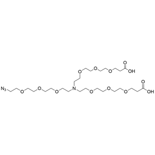 N-(Azido-PEG3)-N-bis(PEG3-acid) HCl salt