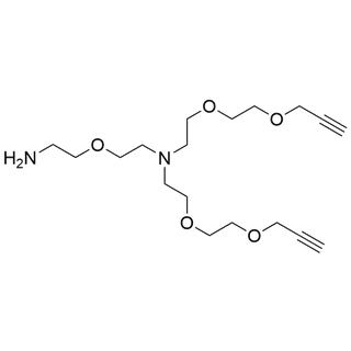 N-(Amino-PEG1)-N-bis(PEG2-propargyl) HCl salt