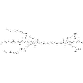 PEG3-(Amino-Tri-(Propargyl-PEG2-ethoxymethyl)-methane)-(Amino-Tri-(carboxyethoxymethyl)-methane)