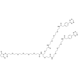2-(NHS-PEG5-Amido)-1,3-bis(tetrazine-CONH-PEG3-amido-ethoxy)propane