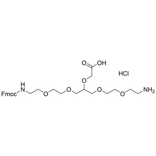 Trimethylolmethan-1-(CH2COOH)-2-(PEG2-NHFmoc)-3-(PEG2-NH2) hydrochloride