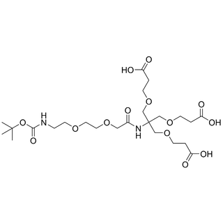 (Boc-amino-PEG2-C2-amide)-tri-(carboxyethoxymethyl)-methane