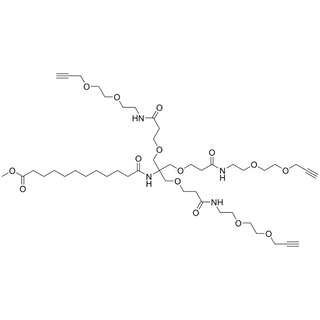 12-methoxy-12-oxododecanoic amido-Tri-(Propargyl-PEG2-amidoethoxymethyl)-methane