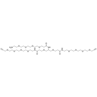 2-(Amino-PEG4-amide)-1,3-bis(propargyl-PEG4-amidoethoxy)propane
