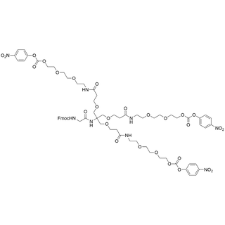 (Fmoc-glycianamide)-Tri-(PNP-carbonate-PEG2-amido-ethoxymethyl)-methane