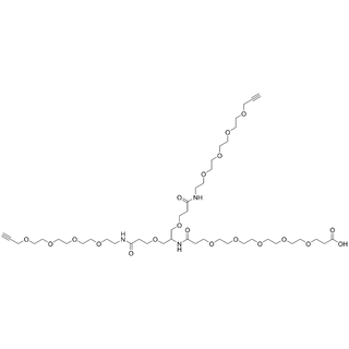 2-(Acid-PEG5-amide)-1,3-bis(propargyl-PEG4-amidoethoxy)propane