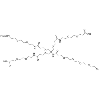 (Azido-PEG4-amido)-bis(acid-PEG2-ethoxymethyl)-(FmocNH-PEG2-ethoxymethyl)-methane