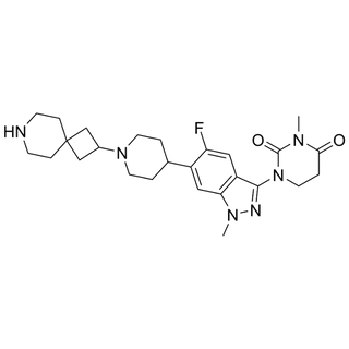 1-(6-(1-(7-azaspiro[3.5]nonan-2-yl)piperidin-4-yl)-5-fluoro-1-methyl-1H-indazol-3-yl)-3-methyldihydropyrimidine-2,4(1H,3H)-dione