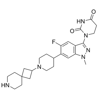 1-(6-(1-(7-azaspiro[3.5]nonan-2-yl)piperidin-4-yl)-5-fluoro-1-methyl-1H-indazol-3-yl)dihydropyrimidine-2,4(1H,3H)-dione