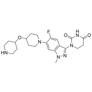 1-(5-fluoro-1-methyl-6-(4-(piperidin-4-yloxy)piperidin-1-yl)-1H-indazol-3-yl)dihydropyrimidine-2,4(1H,3H)-dione