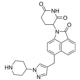 3-(2-oxo-6-((1-(piperidin-4-yl)-1H-pyrazol-4-yl)methyl)benzo[cd]indol-1(2H)-yl)piperidine-2,6-dione