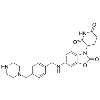 3-(2-oxo-6-((4-(piperazin-1-ylmethyl)benzyl)amino)benzo[d]oxazol-3(2H)-yl)piperidine-2,6-dione
