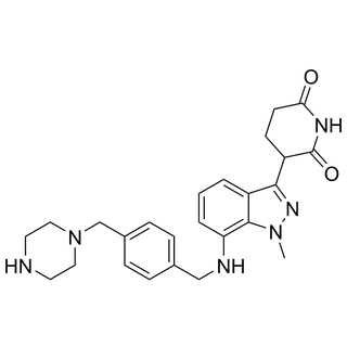 3-(1-methyl-7-((4-(piperazin-1-ylmethyl)benzyl)amino)-1H-indazol-3-yl)piperidine-2,6-dione