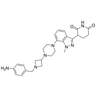 3-(7-(4-(1-(4-aminobenzyl)azetidin-3-yl)piperazin-1-yl)-1-methyl-1H-indazol-3-yl)piperidine-2,6-dione