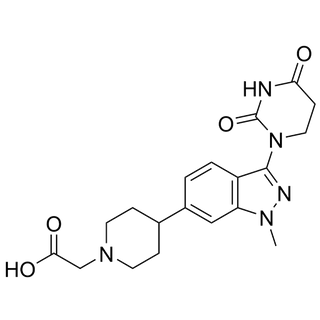 2-(4-(3-(2,4-dioxotetrahydropyrimidin-1(2H)-yl)-1-methyl-1H-indazol-6-yl)piperidin-1-yl)acetic acid