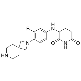 3-((3-fluoro-4-(2,7-diazaspiro[3.5]nonan-2-yl)phenyl)amino)piperidine-2,6-dione