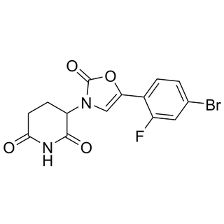 3-(5-(4-bromo-2-fluorophenyl)-2-oxooxazol-3(2H)-yl)piperidine-2,6-dione