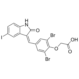 (Z)-2-(2,6-dibromo-4-((5-iodo-2-oxoindolin-3-ylidene)methyl)phenoxy)acetic acid