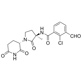 2-chloro-N-((R)-1-((S)-2,6-dioxopiperidin-3-yl)-3-methyl-2-oxopyrrolidin-3-yl)-3-formylbenzamide