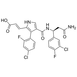 (S,E)-3-(4-((3-amino-1-(3-chloro-4-fluorophenyl)-3-oxopropyl)carbamoyl)-3-(4-chloro-2-fluorophenyl)-1H-pyrrol-2-yl)acrylic acid