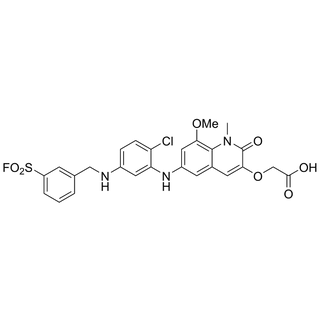 2-((6-((2-chloro-5-((3-(fluorosulfonyl)benzyl)amino)phenyl)amino)-8-methoxy-1-methyl-2-oxo-1,2-dihydroquinolin-3-yl)oxy)acetic acid